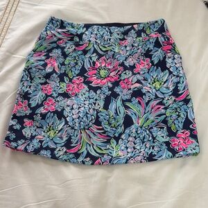 Lilly Pulitzer Blue and Pink Floral Mini Skirt